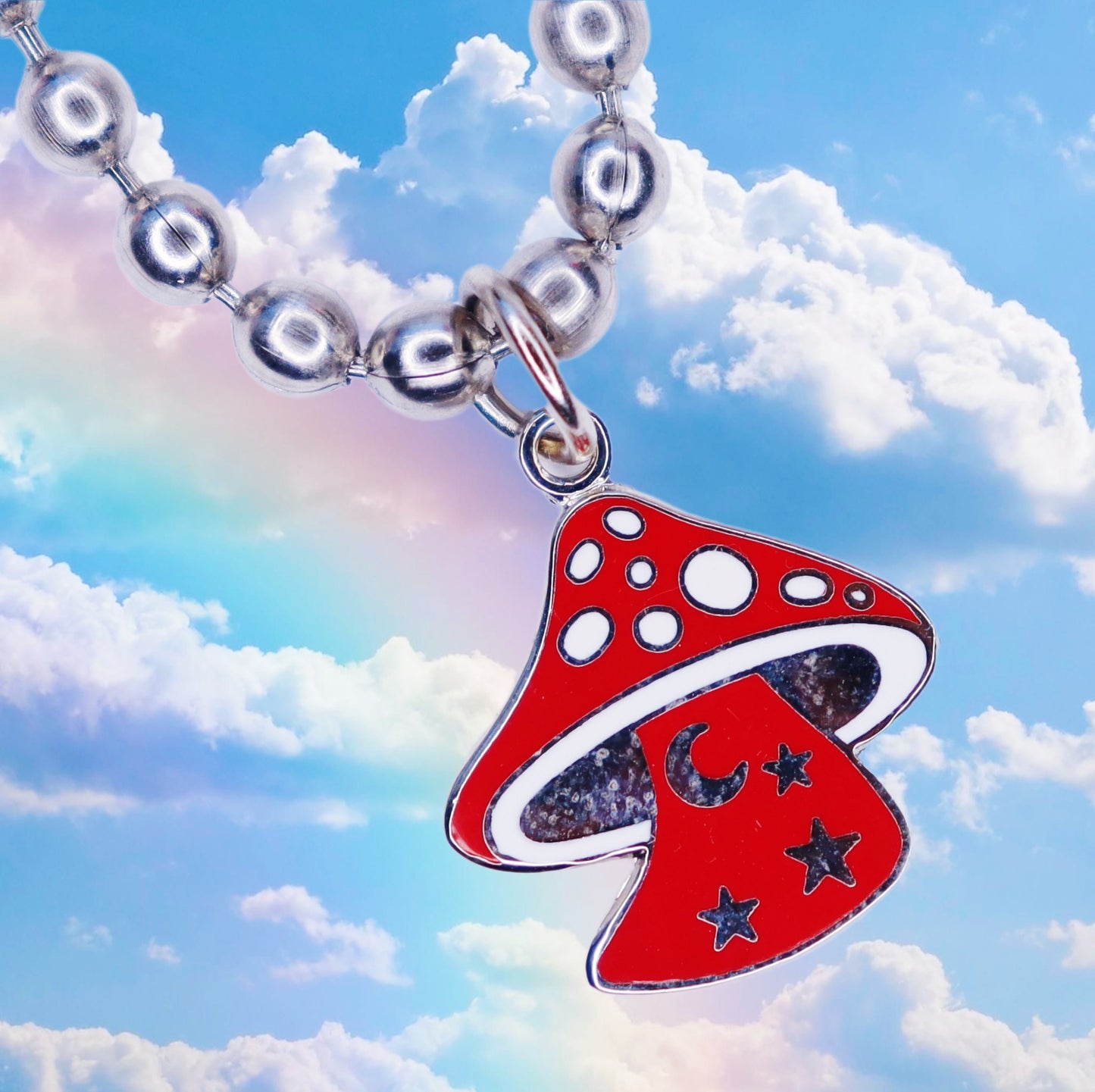 Celestial Shroom Ball Chain Necklace